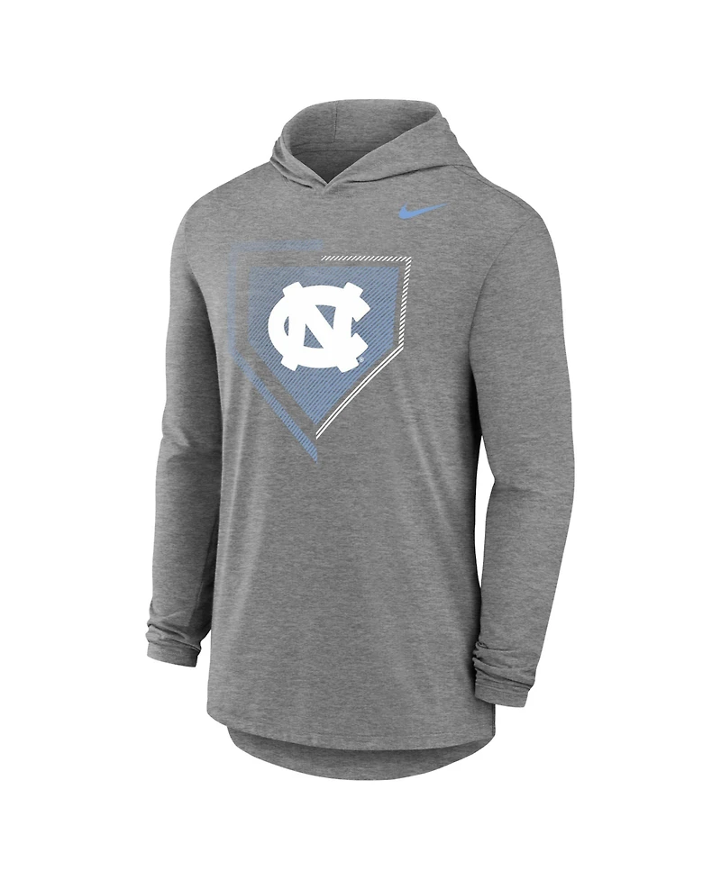 Nike Men's Gray North Carolina Tar Heels 2026 Ncaa Baseball College World Series Dugout Long Sleeve Hooded T-Shirt