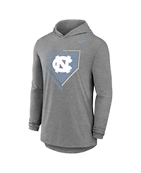 Nike Men's Gray North Carolina Tar Heels 2026 Ncaa Baseball College World Series Dugout Long Sleeve Hooded T-Shirt