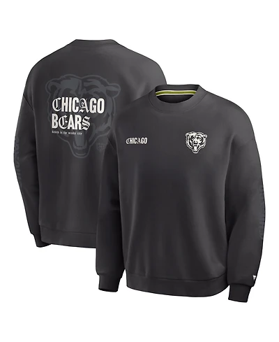Fanatics Men's Charcoal Chicago Bears Oversized Type Play Multi Sweatshirt