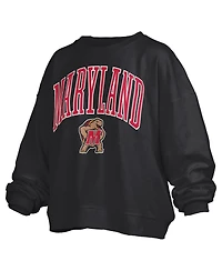 Pressbox Women's Black Maryland Terrapins Janise Fleece Sweatshirt