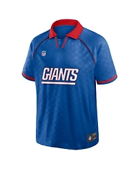 Fanatics Men's Royal/Red New York Giants Homerun Raglan V-Neck Polo Shirt