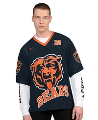 Starter Men's Navy/White Chicago Bears Short Sleeve Long T-Shirt