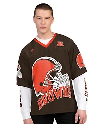 Starter Men's Brown/White Cleveland Browns Short Sleeve Long T-Shirt