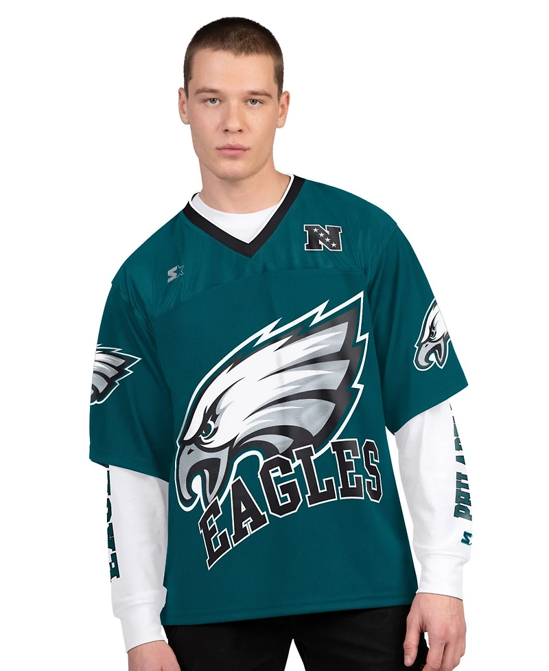 Starter Men's Midnight Green/White Philadelphia Eagles Short Sleeve Long T-Shirt