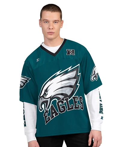 Starter Men's Midnight Green/White Philadelphia Eagles Short Sleeve Long T-Shirt