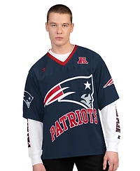 Starter Men's Navy/White New England Patriots Short Sleeve Long T-Shirt