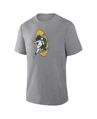 Fanatics Men's Heather Gray Green Bay Packers Heritage Tribute Tri-Blend T-Shirt