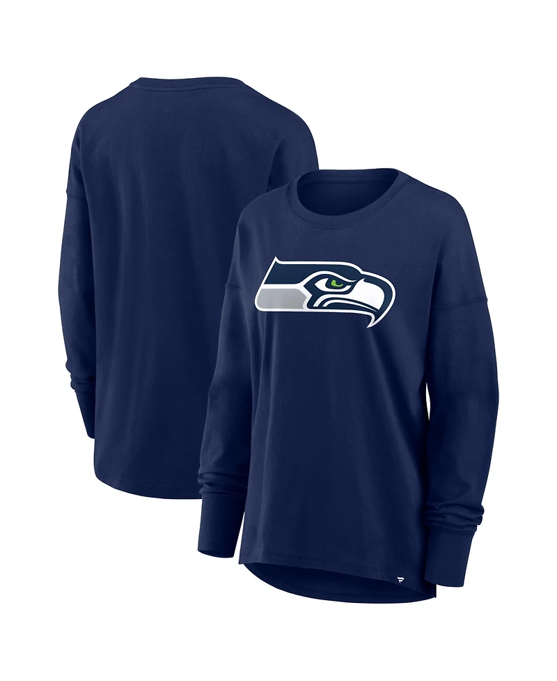 Fanatics Women's College Navy Seattle Seahawks Essential Long Sleeve T-Shirt
