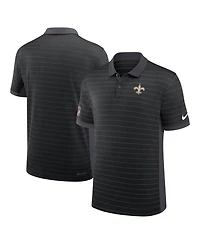 Nike Men's Black New Orleans Saints Sideline Victory Stripe Dri-fit Polo Shirt