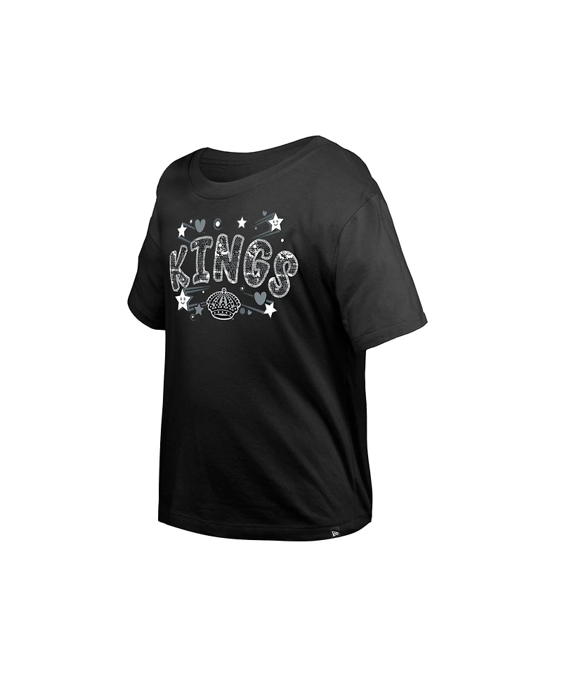 New Era Girl's Big Boys and Girls Black Los Angeles Kings Flip Sequin T-Shirt