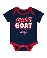 Outerstuff Baby Boys and Girls 3- Pack Washington Capitals Loyal Buddies Bodysuit Set
