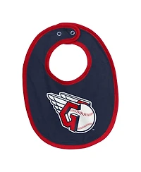 Outerstuff Baby Boys and Girls Cleveland Guardians Tied Up Bodysuit Bib Bootie Set