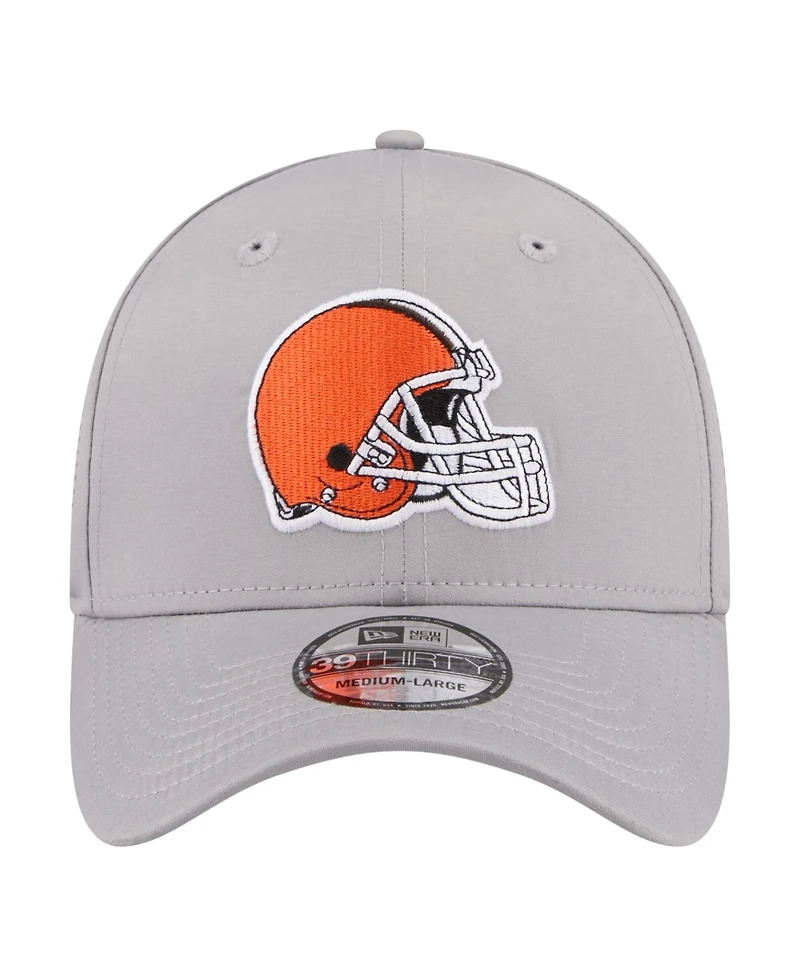 New Era Men's Gray Cleveland Browns Perforated 39THIRTY Flex Hat