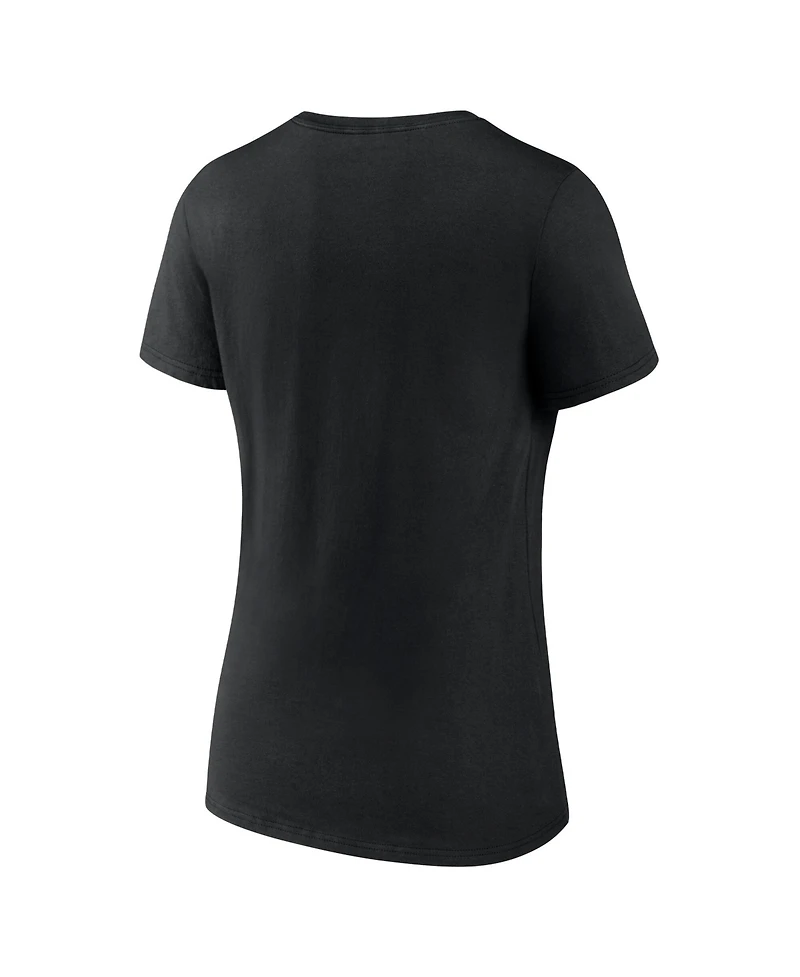 Fanatics Women's Black Washington Capitals Authentic Pro Alt Logo V-Neck T-Shirt
