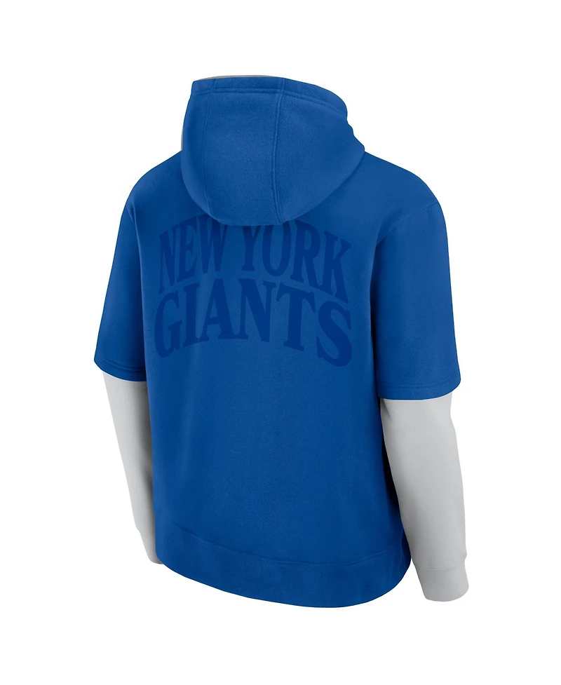 Fanatics Men's and Women's Royal New York Giants Sleek Elements Pullover Hoodie