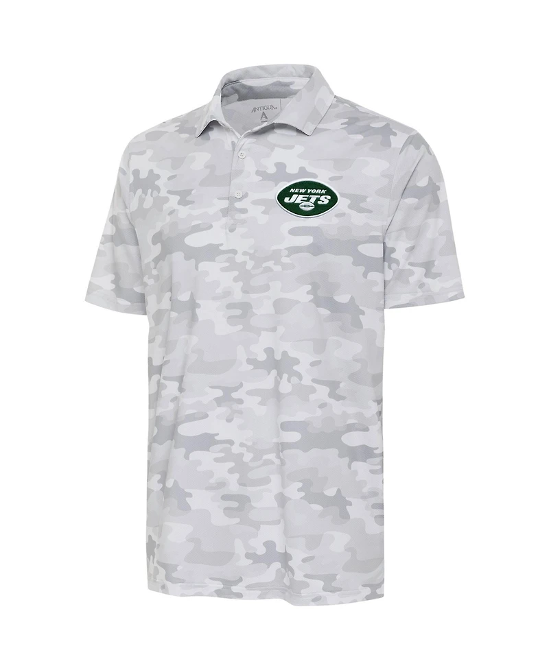 Antigua Men's White New York Jets Collide Polo Shirt