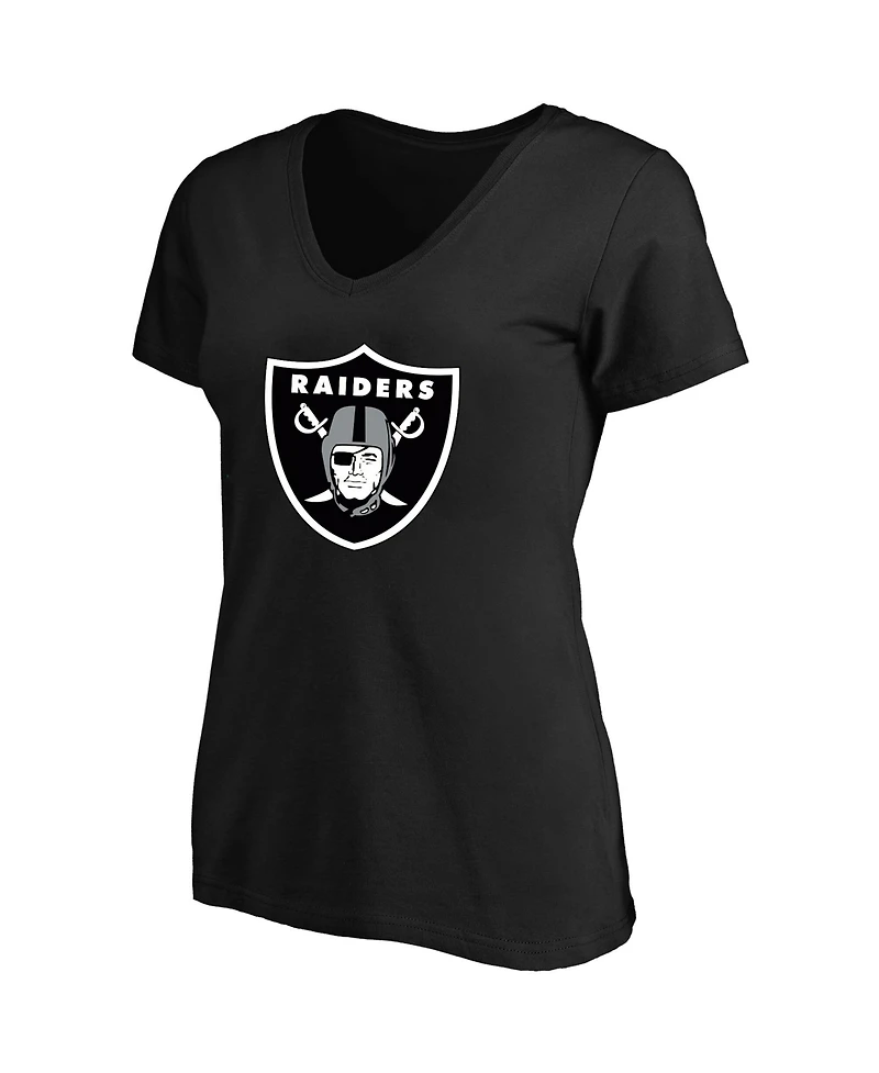 Fanatics Women's Ashton Jeanty Black Las Vegas Raiders Plus Name Number V-Neck T-Shirt