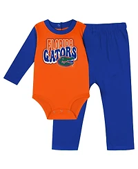 Outerstuff Baby Boys and Girls Royal Florida Gators Double Up Long Sleeve Bodysuit Pant Set