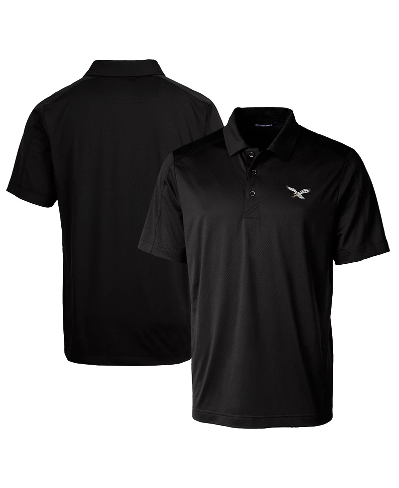 Cutter & Buck Men's Black Philadelphia Eagles Textured Stretch Short Sleeve Polo Shirt