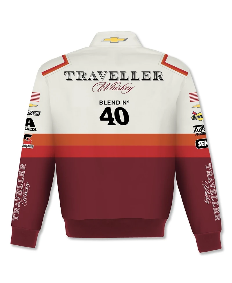 Jh Design Men's Red/White Justin Allgaier Traveller Whiskey Full-Snap Twill Racing Jacket