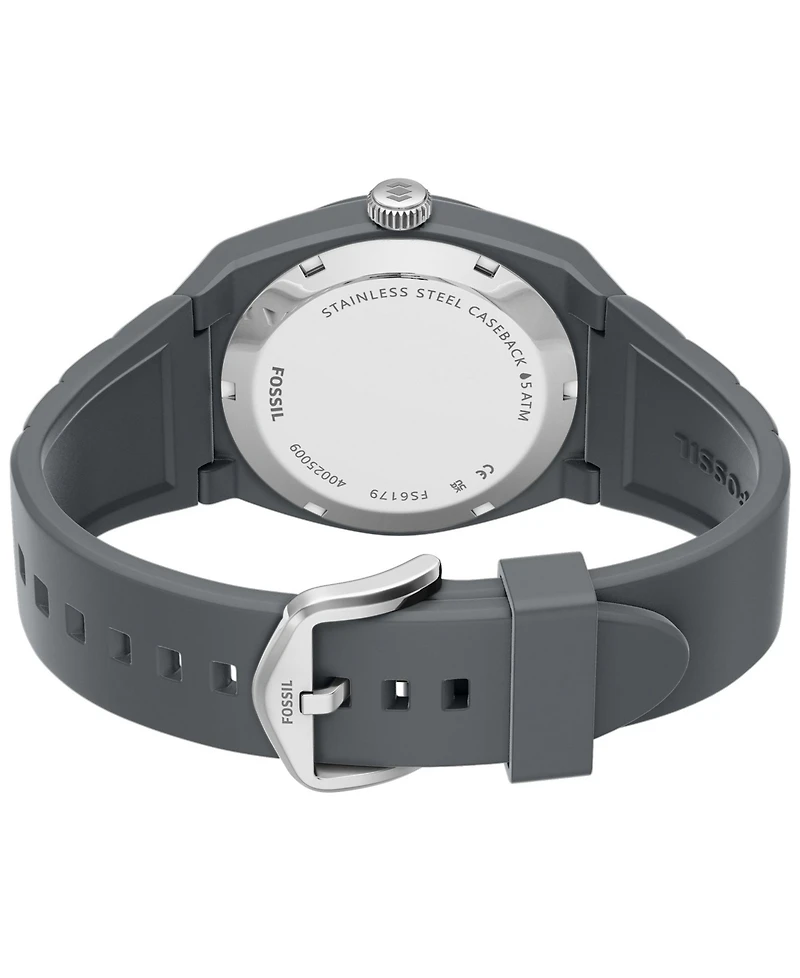 Fossil Men's Everett Three-Hand Silicone Watch 42mm