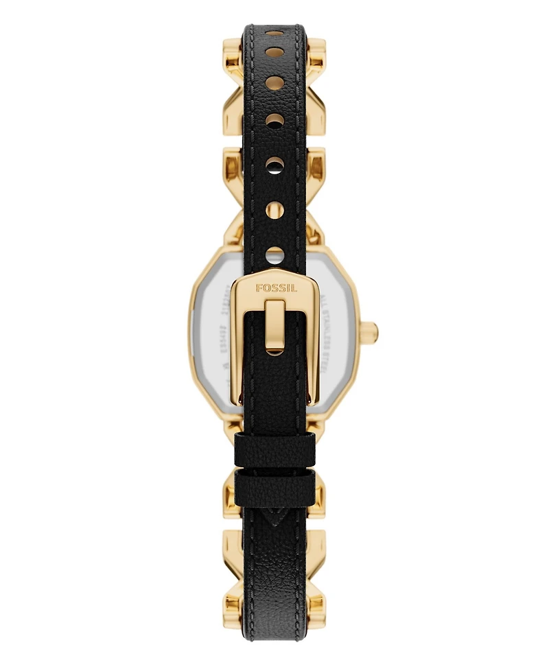 Fossil Women's Harlow Three-Hand Leather and Gold-Tone Stainless Steel Watch 22mm