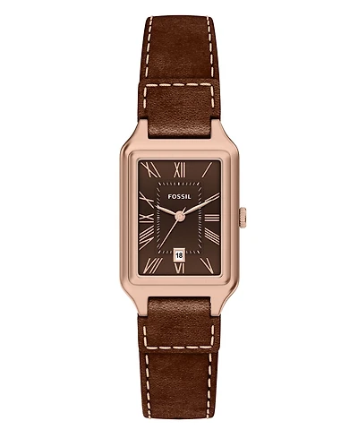 Fossil Women's Raquel Three-Hand Date Brown Leather Watch 23mm