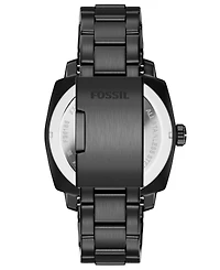 Fossil Men's Machine Three-Hand Date Black Stainless Steel Watch 41mm