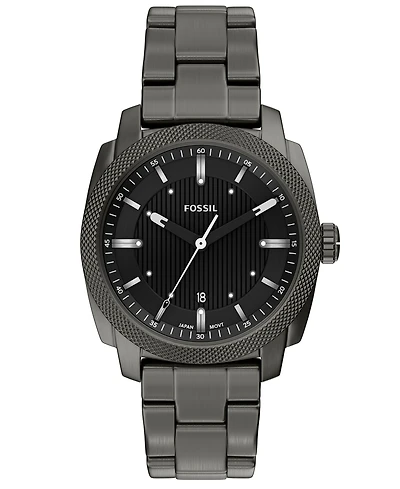 Fossil Men's Machine Three-Hand Date Smoke Stainless Steel Watch 41mm