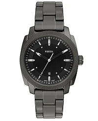 Fossil Men's Machine Three-Hand Date Smoke Stainless Steel Watch 41mm
