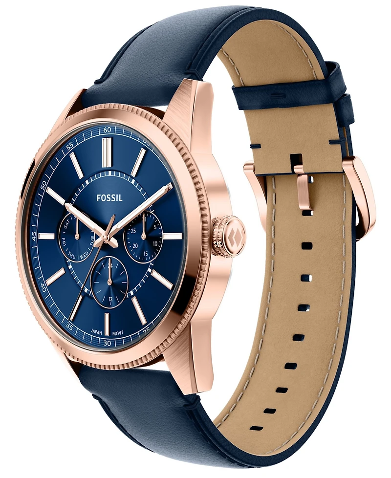 Fossil Men's Pearson Multi-function Navy Leather Watch 42mm