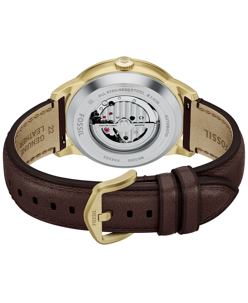 Fossil Men's Townsman Automatic Brown Leather Watch 44mm