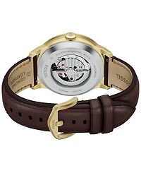 Fossil Men's Townsman Automatic Brown Leather Watch 44mm