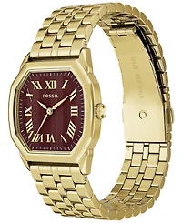Fossil Women's Harlow Three-Hand Gold-Tone Stainless Steel Watch 27mm