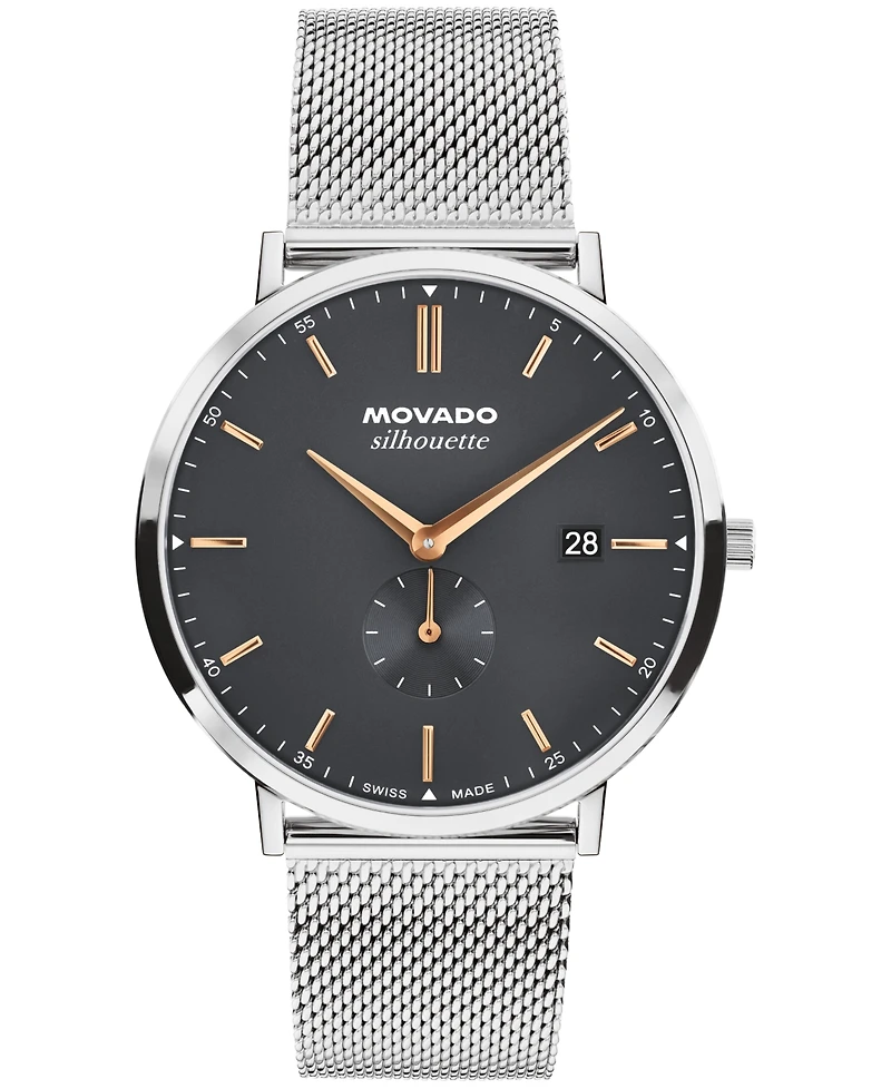 Movado Men's Silhouette Swiss Quartz Stainless Steel Watch 40mm