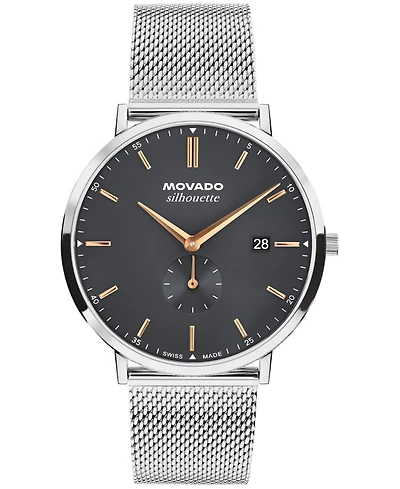 Movado Men's Silhouette Swiss Quartz Stainless Steel Watch 40mm