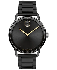 Movado Men's Bold Echo Swiss Quartz Ionic Plated Black Stainless Steel Watch 40mm