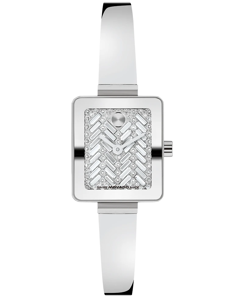 Movado Women's Bold Tank Mini Bangle Swiss Quartz Stainless Steel Watch 20mm x 23mm