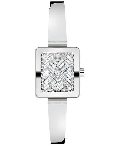 Movado Women's Bold Tank Mini Bangle Swiss Quartz Stainless Steel Watch 20mm x 23mm
