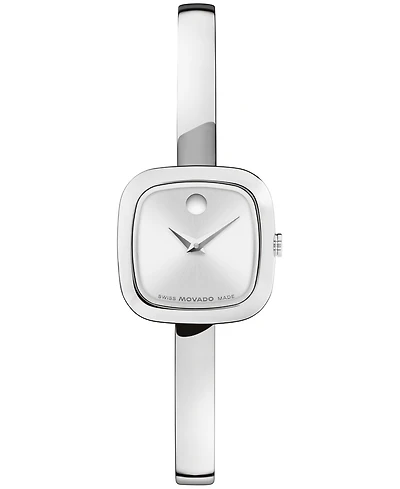 Movado Women's Museum Bangle Cushion Swiss Quartz Stainless Steel Watch 22mm