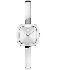 Movado Women's Museum Bangle Cushion Swiss Quartz Stainless Steel Watch 22mm