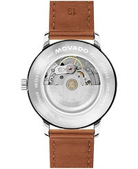 Movado Men's Movado Face Swiss Quartz Cognac Leather Watch 39mm