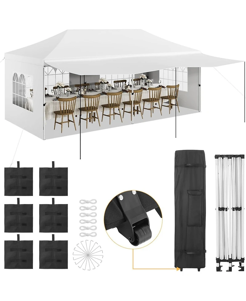 gaomon Heavy Duty Pop Up Party Tent with 5 Removable Sidewalls Pe Windows, 420d Oxford Fabric Commercial-Grade Outdoor Event Shelter for Weddings