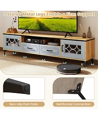 Slickblue Farmhouse Tv Stand for TVs up to 80 Inch with 2 Storage Drawers