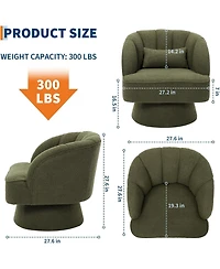 gaomon Mid Century 360° Swivel Barrel Chair, Teddy Upholstered Chair