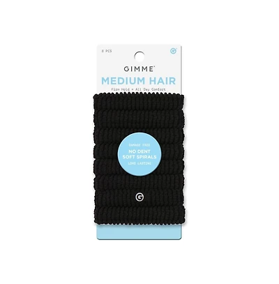Gimme Beauty Medium Hair Spiral Phone Cord Bands No Snag Elastic Bands for All Hair Types Non Pulling Soft Ties 8 Pack