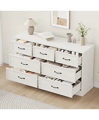 gaomon 7 Drawer Dresser for Bedroom, 55'' Wide Wooden Dressers with Metal Handle