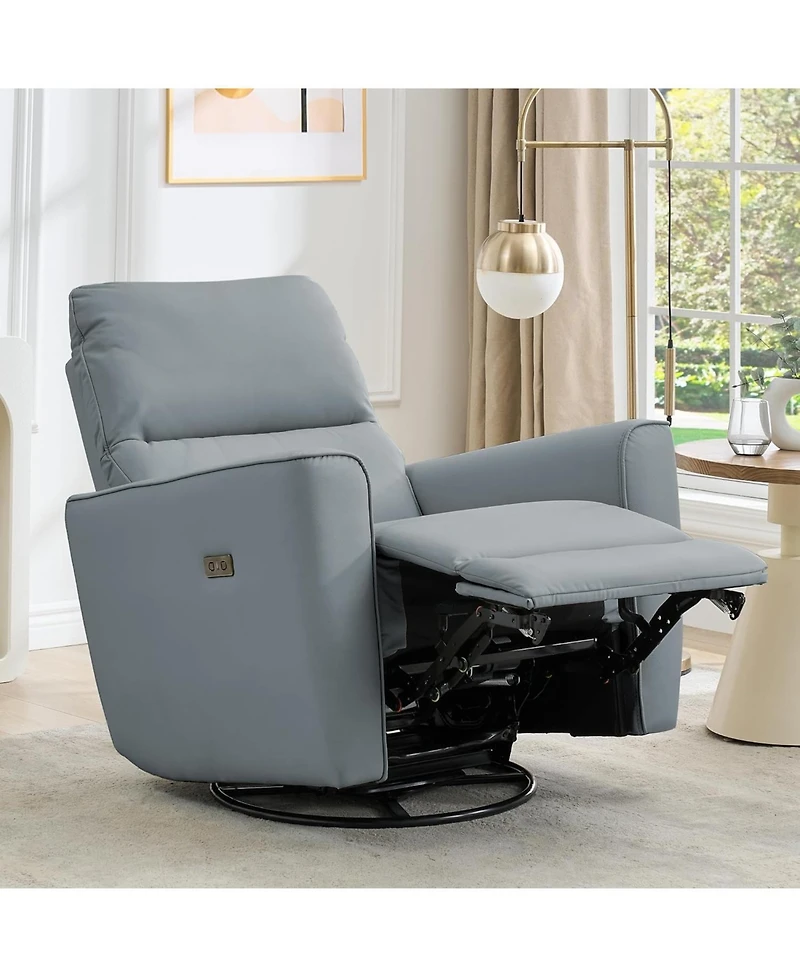 gaomon Swivel Glider Recliner Chair with Lumbar Support, Rocking Lounge Chair for Nursery