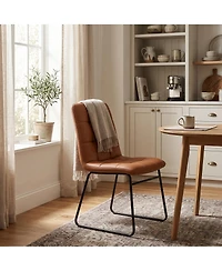 gaomon Dining Chairs Set of 2, Upholstered Dining Room Chairs with Metal Frame, Synthetic Leather Modern Dining Chairs for Kitchen Living Room