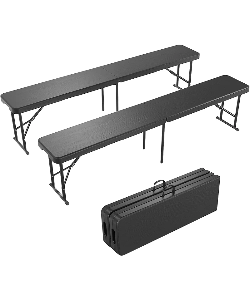 gaomon piece Portable Heavy-Duty 6FT Folding Outdoor Benches for Patio, Picnic, Camping